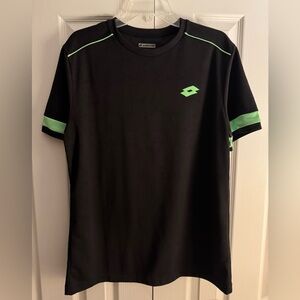 Lotto Men's Black and Green T-Shirt
